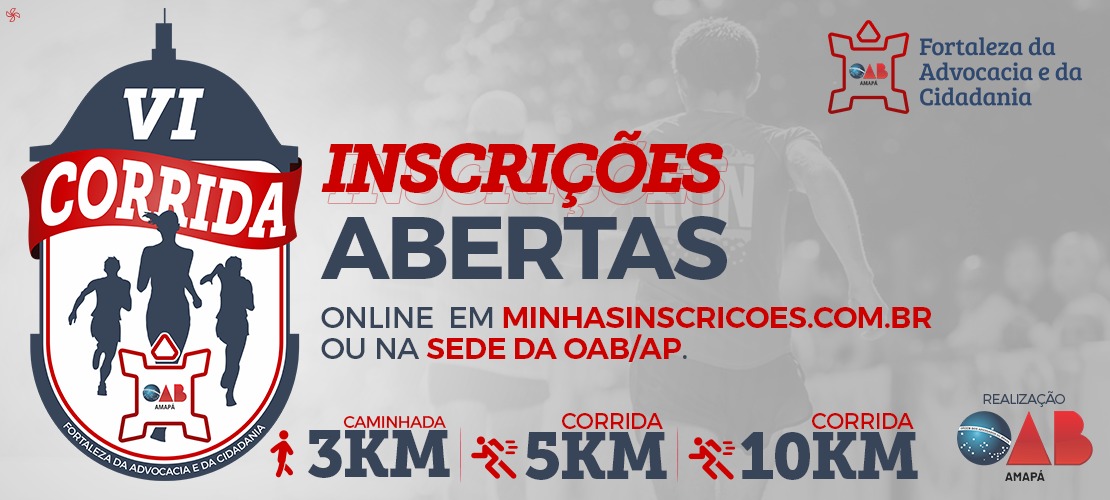 Inscrições abertas para a VI Corrida da OAB/AP