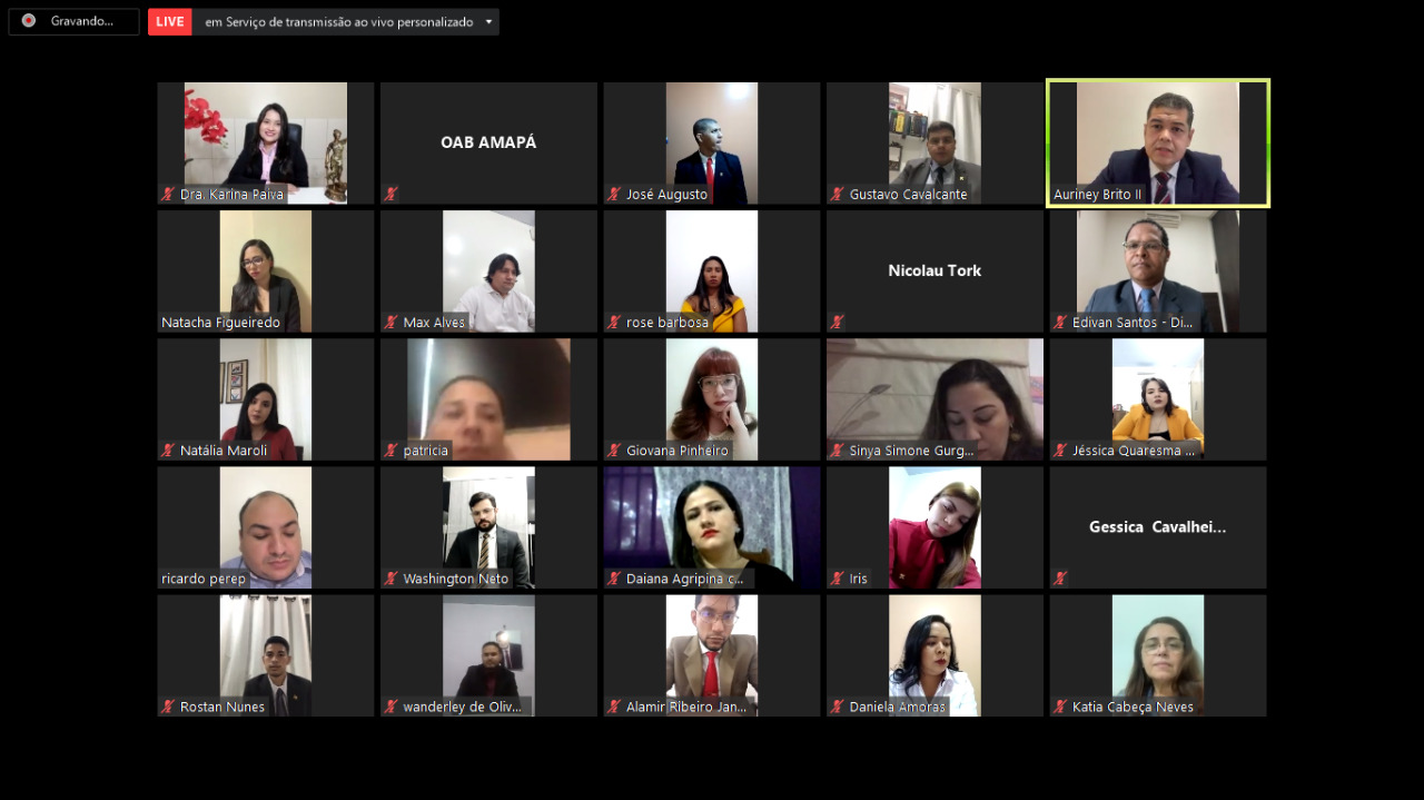 OAB Amapá realiza primeira Sessão Virtual de Prestação de Compromisso