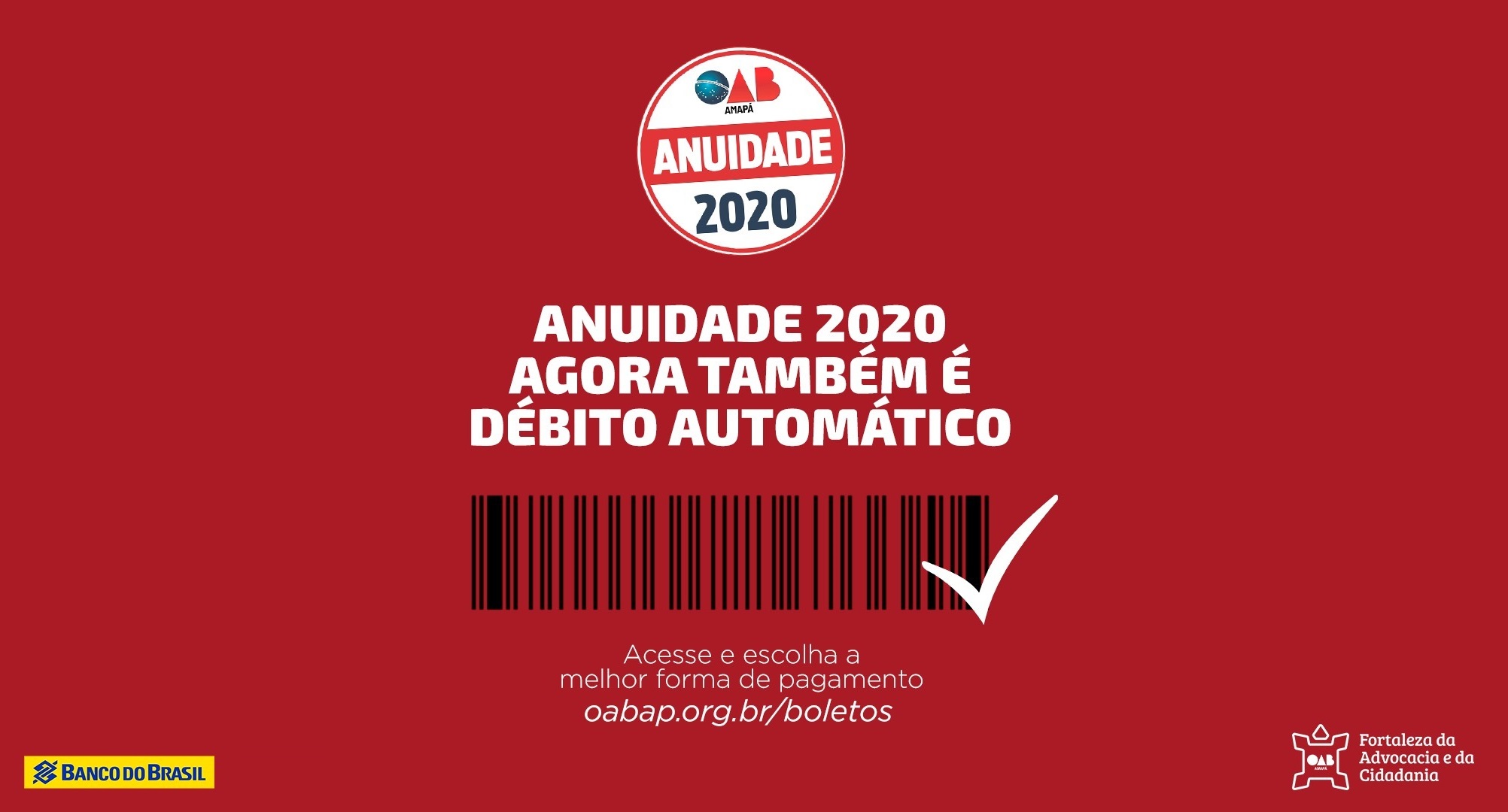 Anuidade 2020 poderá ser paga através de débito automático