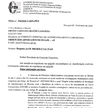 OAB-AP faz pedido de providências junto ao IAPEN sobre motim que deixou presos e policiais feridos